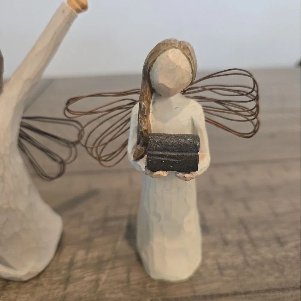 Set 3 Willow Tree Angels -Kindness Courage Giving Sculpted Hand-Painted Figure